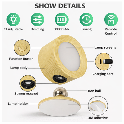 LumiSpot™ 360° magnetische Wandleuchte